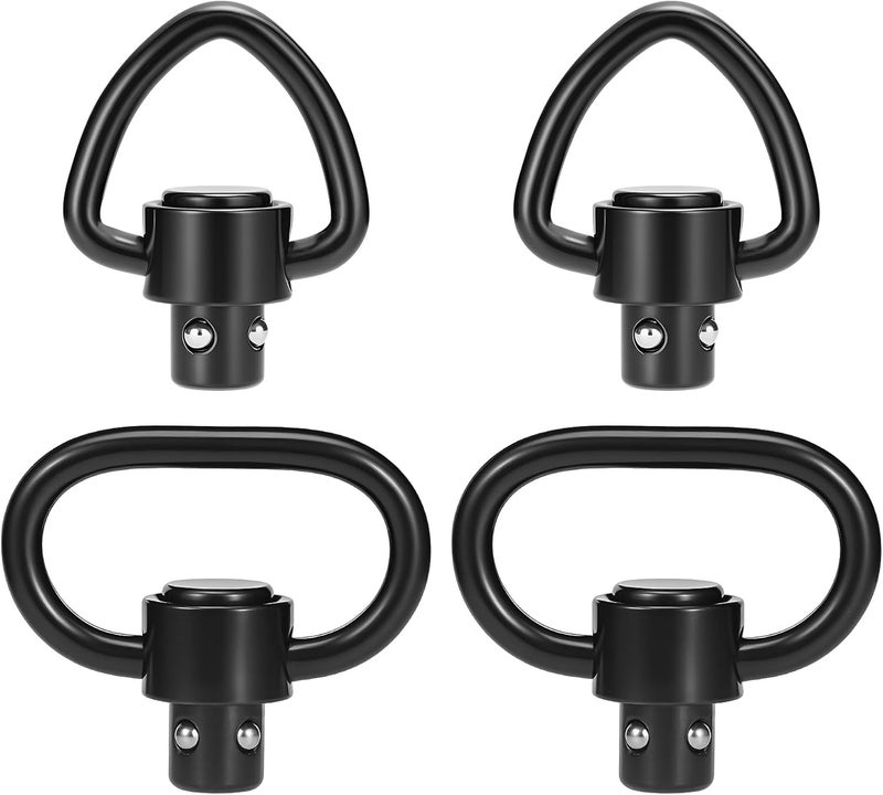 NEATABY Quick Detach Sling Swivel Attachments, Heavy Duty Button-Operated Mount, Two Point and Traditional Sling Swivel, Black - Image 1